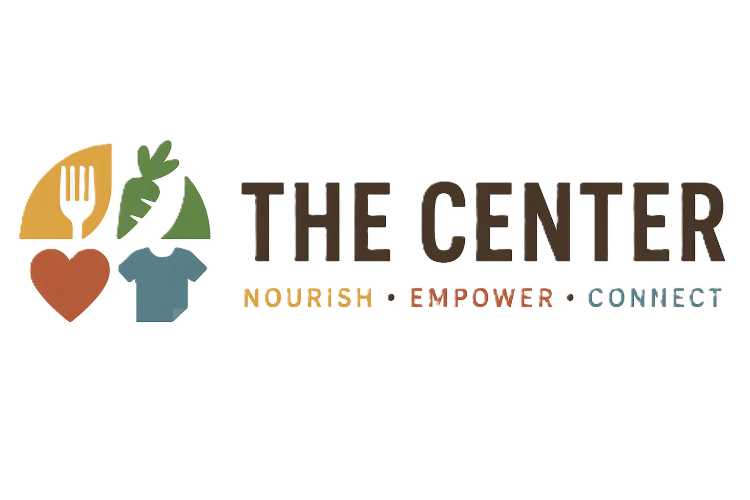 Logo of The Center promoting community support.